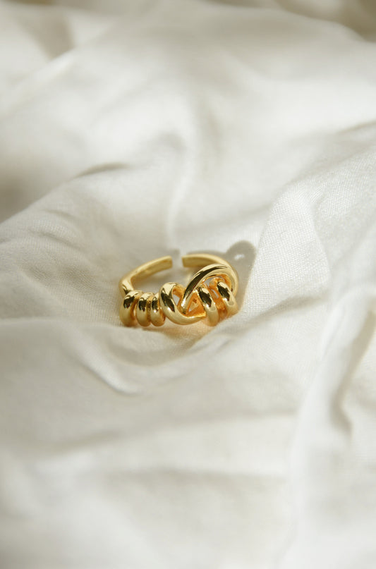 Jumbled Wire 18K Gold Plated Ring